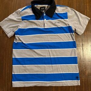 NWOT HUF Blue & Gray Polo with Black Collar Size Small
